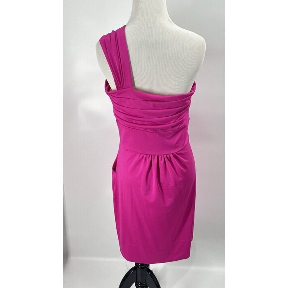 Gretchen Scott Pink One Shoulder Cocktail Dress Sz M - Picture 3 of 6